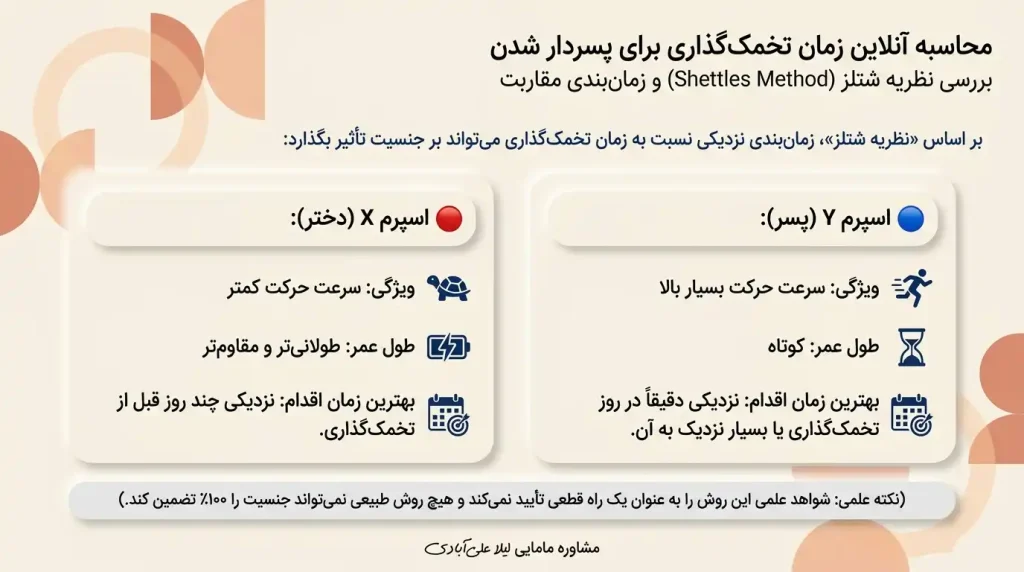 محاسبه زمان تخمک گذاری بعد از پریود انلاین+محاسبه آنلاین زمان تخمک گذاری برای پسردار شدن