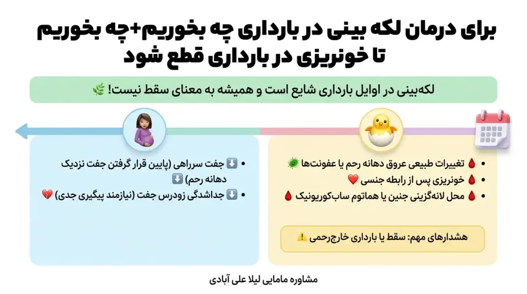 برای درمان لکه بینی در بارداری چه بخوریم+چه بخوریم تا خونریزی در بارداری قطع شود