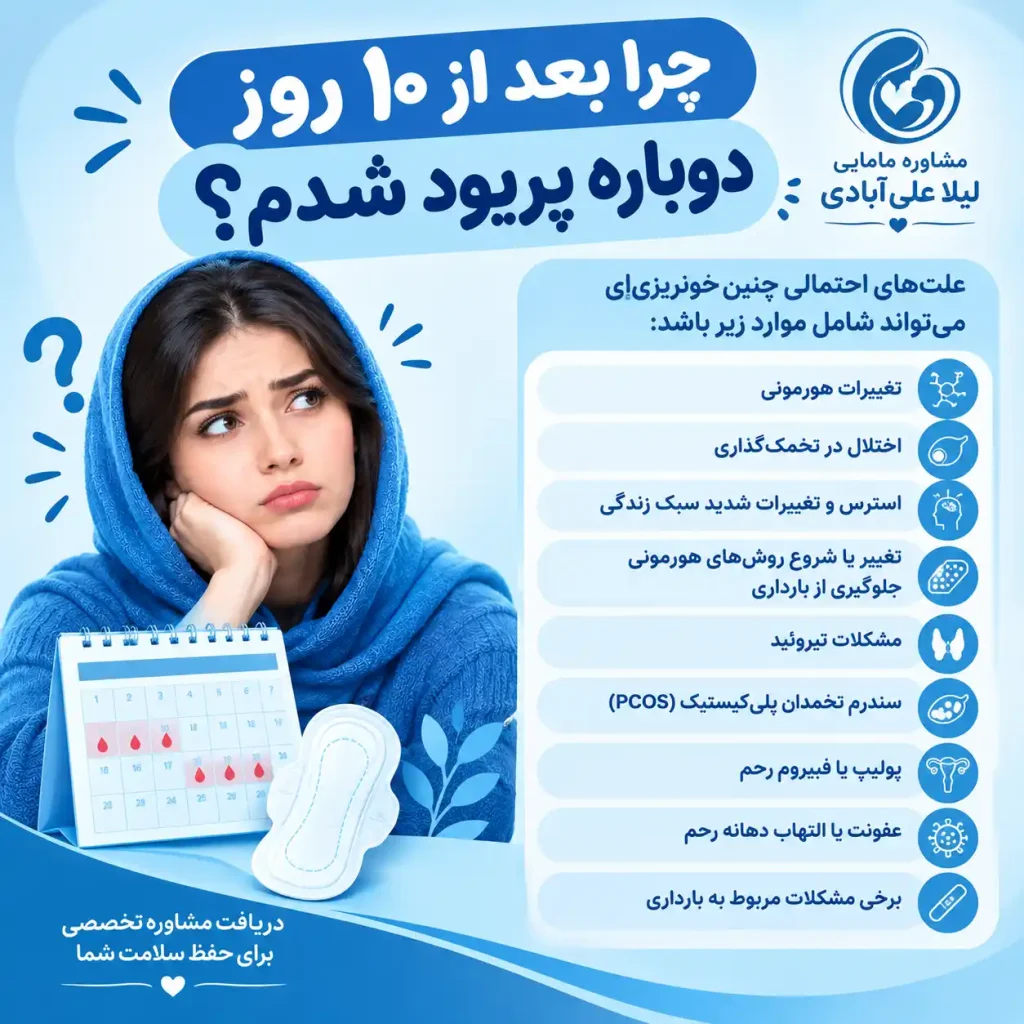 چرا بعد از ده روز دوباره پریود شدم مشکل از چی هست راهنمای کنین+بعد از 10 روز دوباره پریود شدم