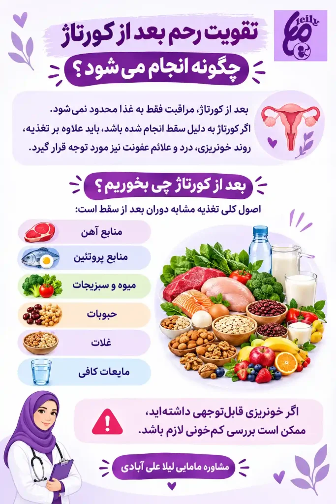 بعد از سقط چی بخوریم رحم گرم بشه