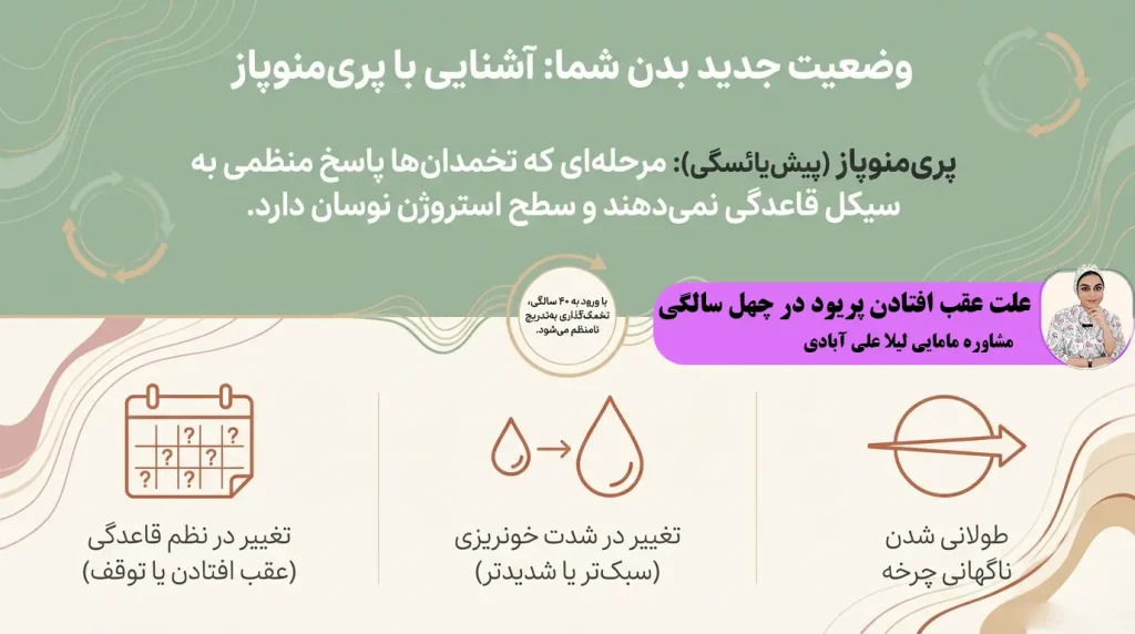 علت عقب افتادن پریود در چهل سالگی