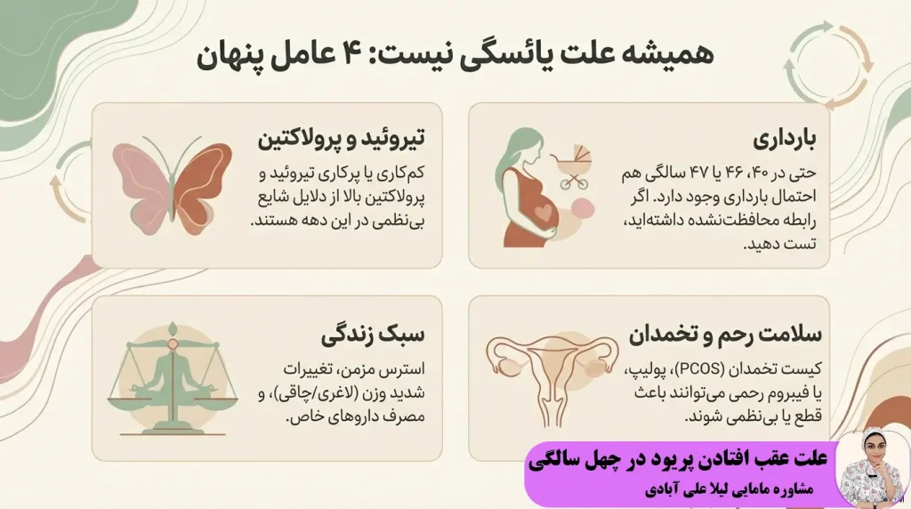 علت عقب افتادن پریود در چهل سالگی