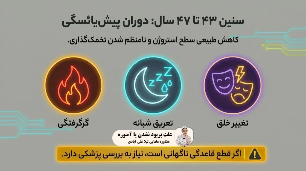 علت پریود نشدن در سن 47 سالگی