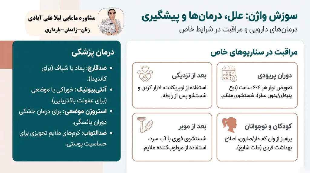 سوزش واژن: علل، درمانها و پیشگیری