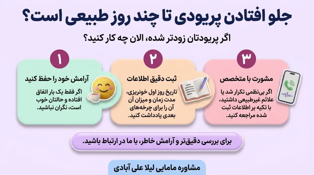 جلو افتادن پریودی تا چند روز طبیعی است؟