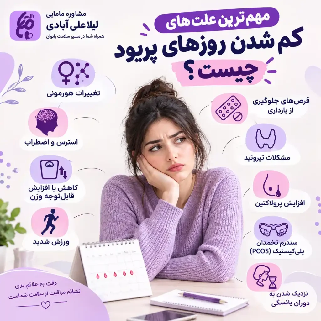 علت کم شدن روزهای پریود